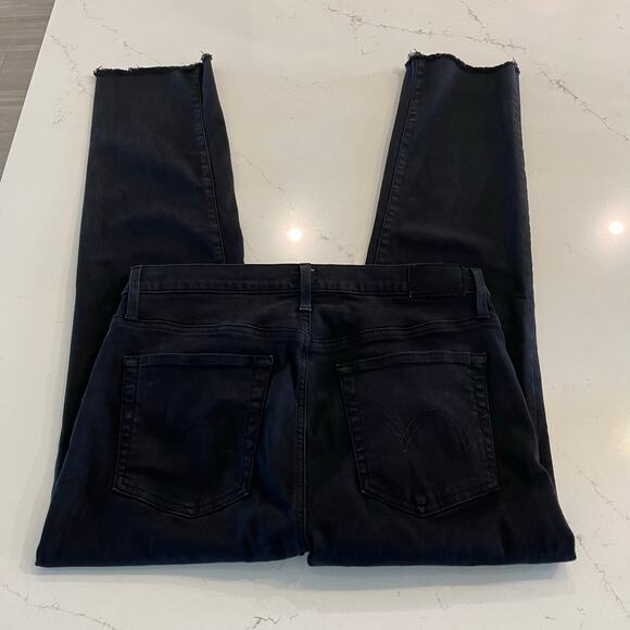 Edwin‎ Bree Slim Skinny Jeans In Black With Raw Hem Size 30 - Picture 5 of 12